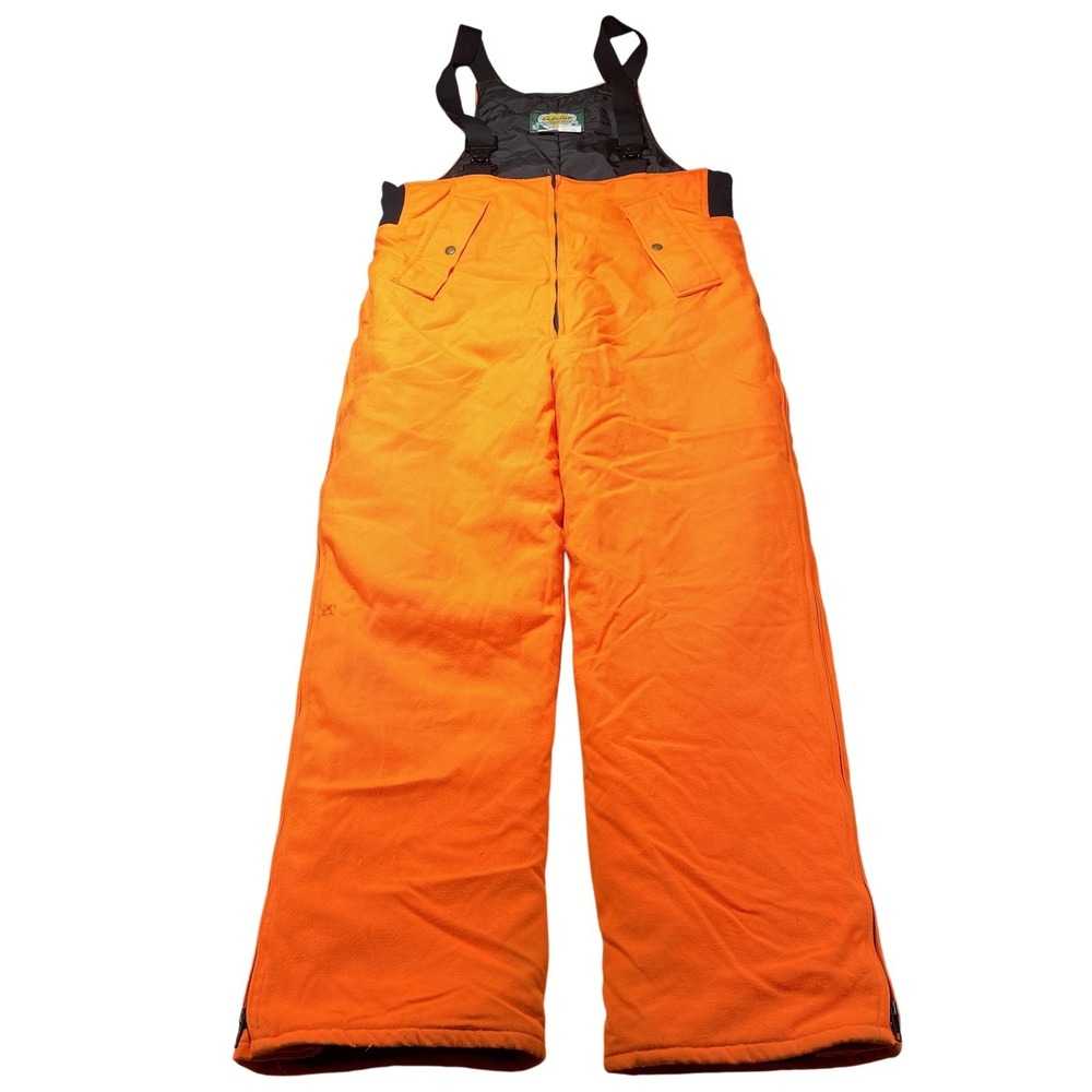 Cabela's Bib Pants Mens Large Blaze Orange Gore-Tex Insulated USA Deer‎ Hunting